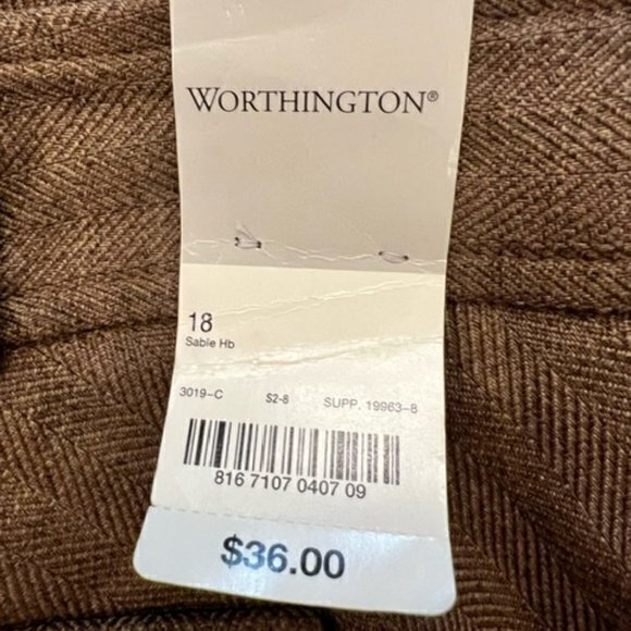 NWT Worthington Women's Maxi Skirt Brown Size 18 A-Line Lined High Waist Ruffled - Picture 11 of 11